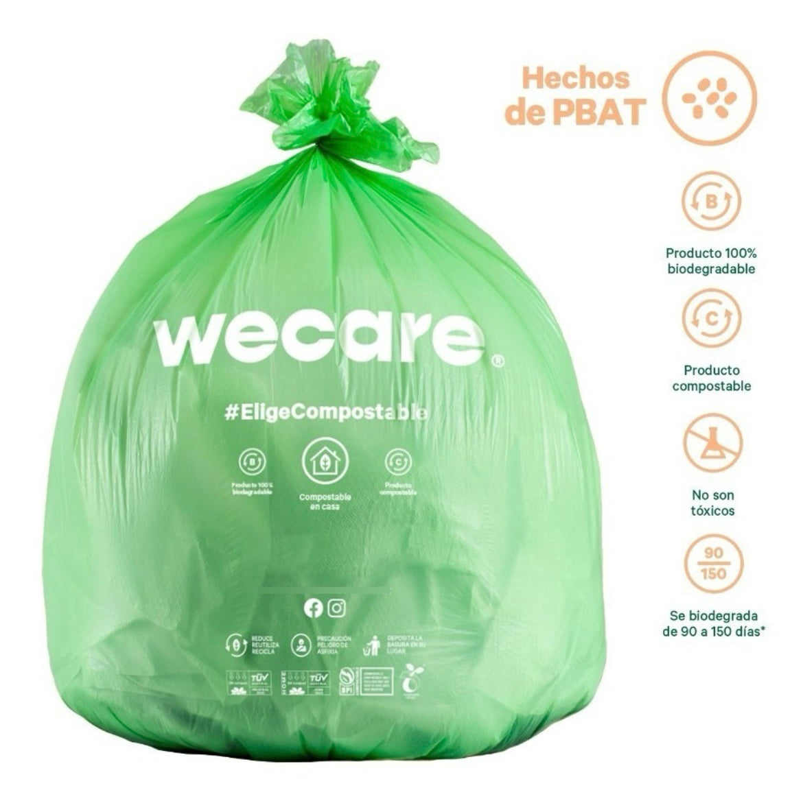Bolsas Compostables y Biodegradables para Basura Medianas