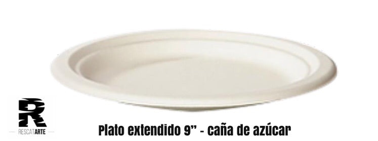 Platos Extendidos 9" de Caña de Azúcar