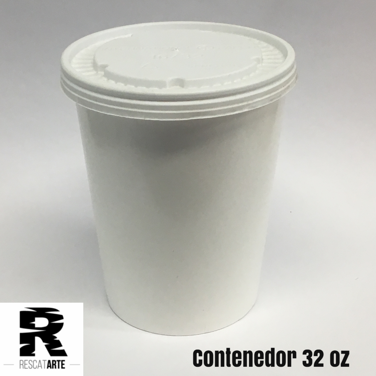 Contenedor desechable de 32 oz con tapa, elaborada en papel- 100% biodegradable