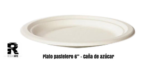 Plato Pastelero 6" de Caña de Azúcar